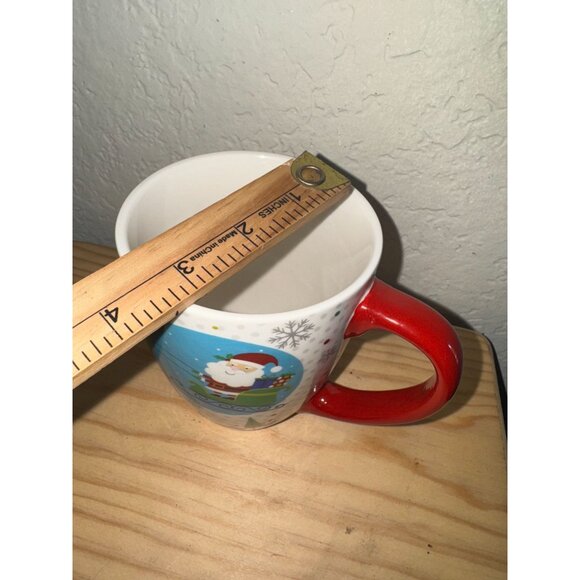 Santa Claus Christmas Ceramic Mug With Red Handle - Picture 3 of 4
